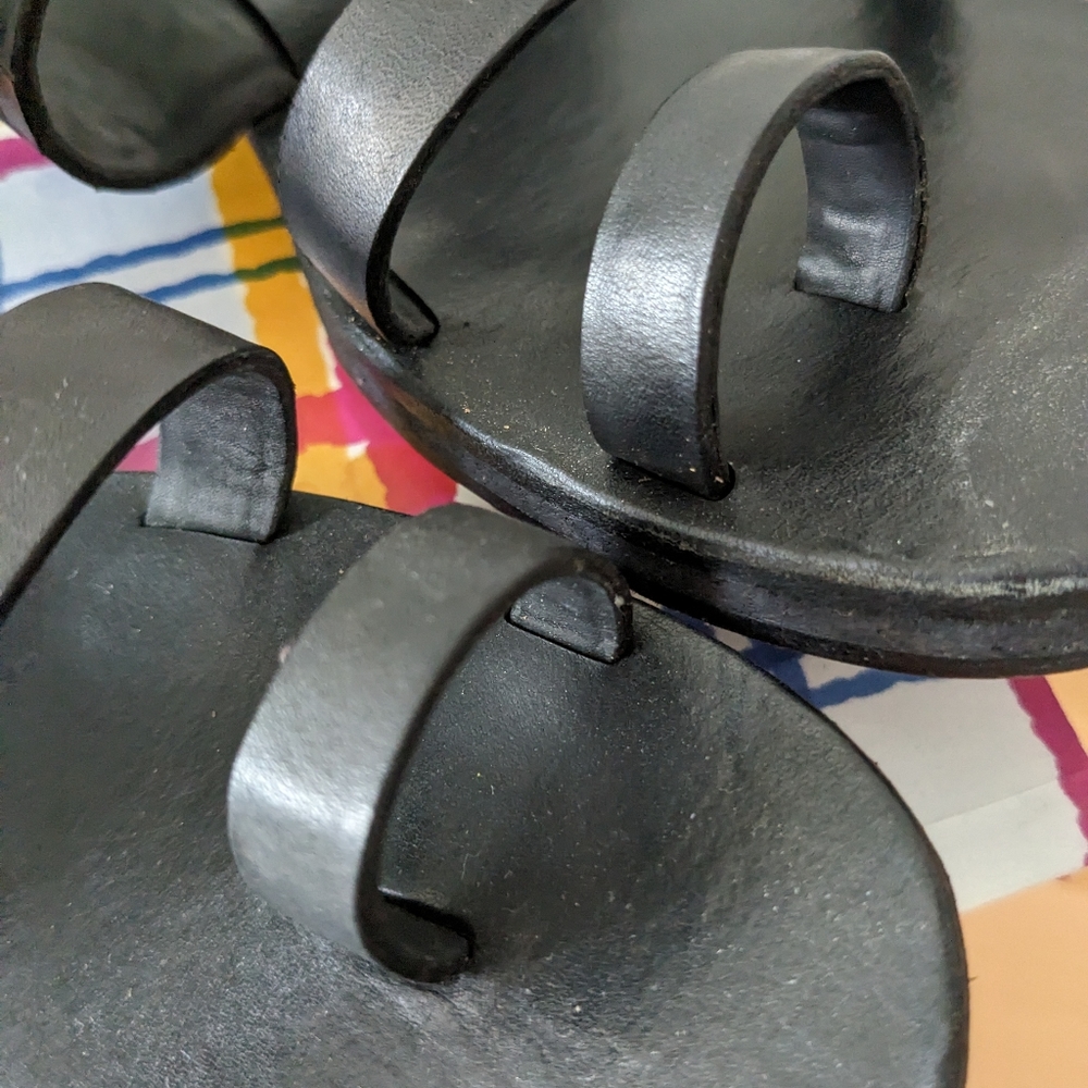 Rag & Bone Black Leather Strappy Women's Sandals - Picture 5 of 6